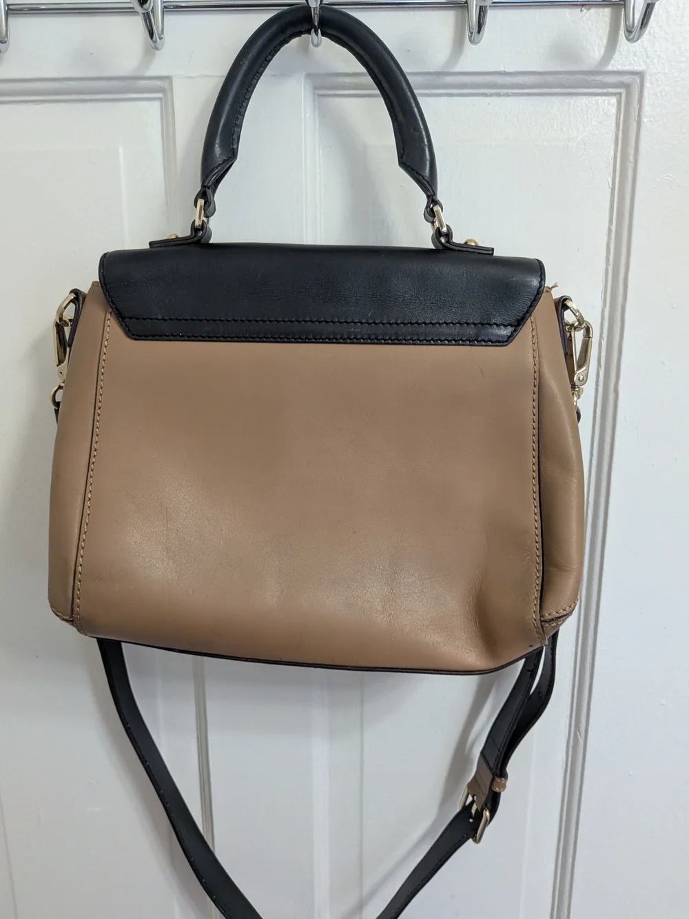 kate spade Black and Tan Two-Tone Top-Handle Satchel